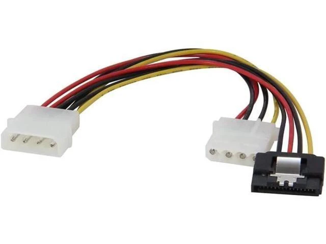 Alt view image 2 of 2 - 8 Inch Molex 4-Pin to SATA 15-Pin Locking Power Adapter Cable, Male to Female Converter Cord for PC Peripherals