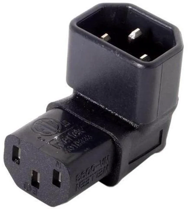 Main image of IEC C14 Male to Up Angled C13 Female Power Adapter 10A 250V 90 Degree Vertical Extension Connector for Computer Monitor PDU Printer Chassis