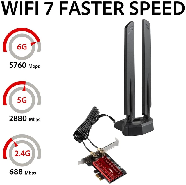 Alt view image 4 of 5 - WiFi 7 WiFi 6 WiFi 6e Antenna Magnetic Base Gaming WiFi Antenna for WiFi 7 Router PC Desktop Computer PCI-E WiFi Card WiFi 7 AORUS Gigabyte Gaming Motherboard, Eifagur