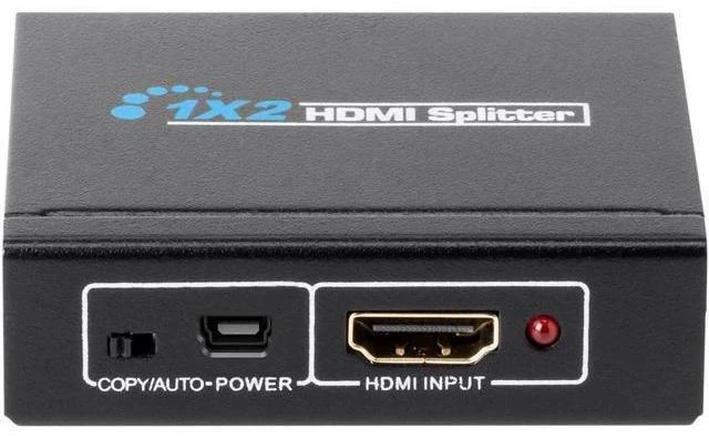 Alt view image 5 of 6 - Mini 1x2 HDMI Splitter 4K Ultra HD 1080P@60Hz, USB Powered 1 Input to 2 Output HDMI Distribution Splitter