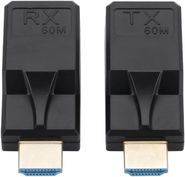 Alt view image 2 of 4 - 60M RJ45 to HDMI-Compatible Adapter with USB Power Cable 1080P HDMI-Compatible Extender Plug and Play Over Cat5e Cat6