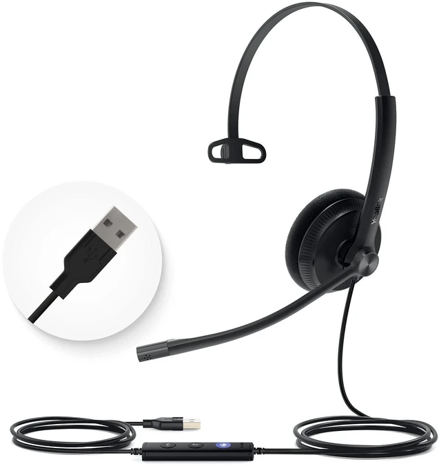 Main image of Yealink UH34 USB Headset with Noise Cancelling Mic, Work Headset for PC, Teams Certified Headphones for VoIP Phone Softphone, in Line Control