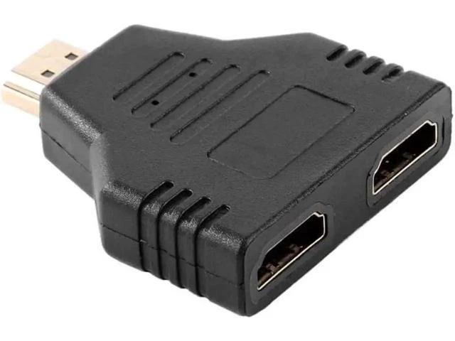 Alt view image 5 of 6 - 1 Pack 1080P HDMI Splitter Cable Adapter, Male to Dual Female 1 in 2 Out HDMI Mirror Extender for Synchronous Dual Display