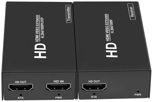 Main image of Hdmi Over ethernet Extender Over cat5e/ Cat6/7 Upto 500 ft/150 m with Hdmi Local Loop Out, No Delay 1080p@60Hz Video hdmi Extender for TV