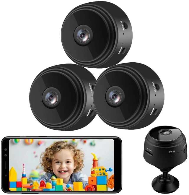 Main image of senri 3 Pack Mini Security Camera, 1080P HD WiFi Home Indoor Outdoor Camera for Baby/Pet/Nanny, IP Camera Remote Viewing for Security with iOS,Android Phone APP(Video Only)