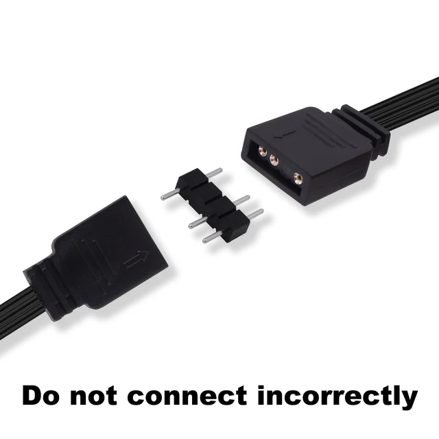Alt view image 10 of 14 - ARGB Extension Cable 5V 3 Pin Addressable RGB Connector Adapter Extension Cable Synchronous Cord Wire for ARGB LED Fans-1M/3.3FT-2Pcs