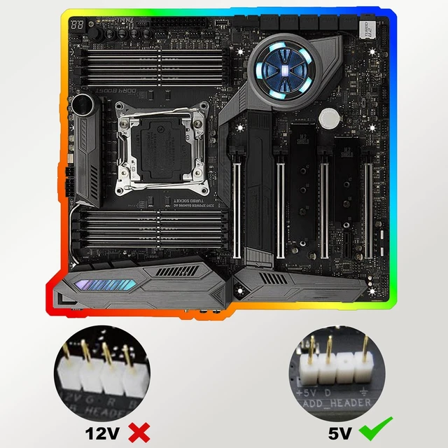 Alt view image 12 of 14 - ARGB Extension Cable 5V 3 Pin Addressable RGB Connector Adapter Extension Cable Synchronous Cord Wire for ARGB LED Fans-1M/3.3FT-2Pcs