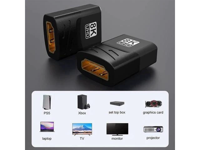 Alt view image 2 of 7 - 1-Pack HDMI 2.1 Female to Female Coupler, 48Gbps HDMI Extender Connector Supports 8K@60Hz, 4K@144Hz & 1080P