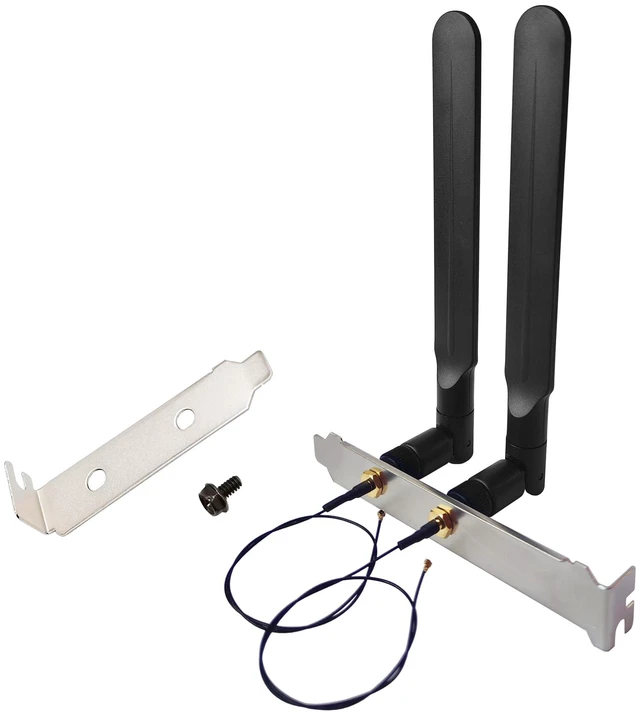 Alt view image 7 of 12 - WiFi 6E Antenna Tri-Band 6GHz 5GHz 2.4GHz RP-SMA Male + 10in U.FL MHF4 to RP SMA Female Extension Cable + Computer Back Slot Cover Bracket