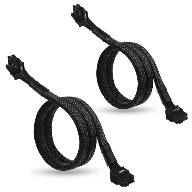 Alt view image 8 of 14 - (2-Pack) 8 Pin PCIe Cable for Corsair PSUs, ATX CPU 8 Male to PCIe (6+2) Male Power Adapter Sleeved 25-inch (63cm)