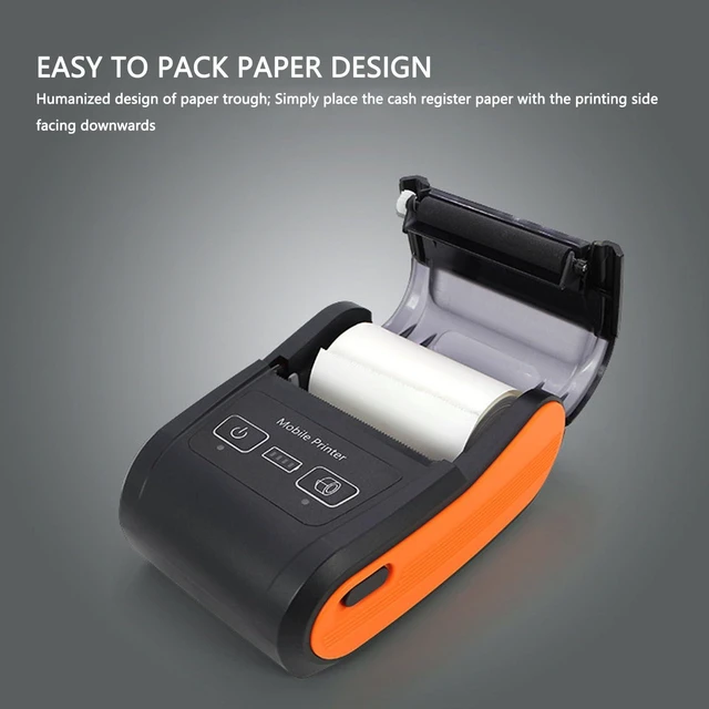 Alt view image 2 of 5 - Portable Mini Thermal Printer, ABS Handheld Thermal Printing Machine, USB Receipt Bill Ticket Printer, Top Feed Thermal Receipt Printer for Supermarket, Shopping Mall, Restaurant