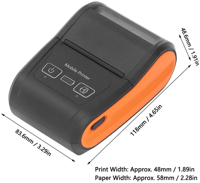 Alt view image 3 of 5 - Portable Mini Thermal Printer, ABS Handheld Thermal Printing Machine, USB Receipt Bill Ticket Printer, Top Feed Thermal Receipt Printer for Supermarket, Shopping Mall, Restaurant