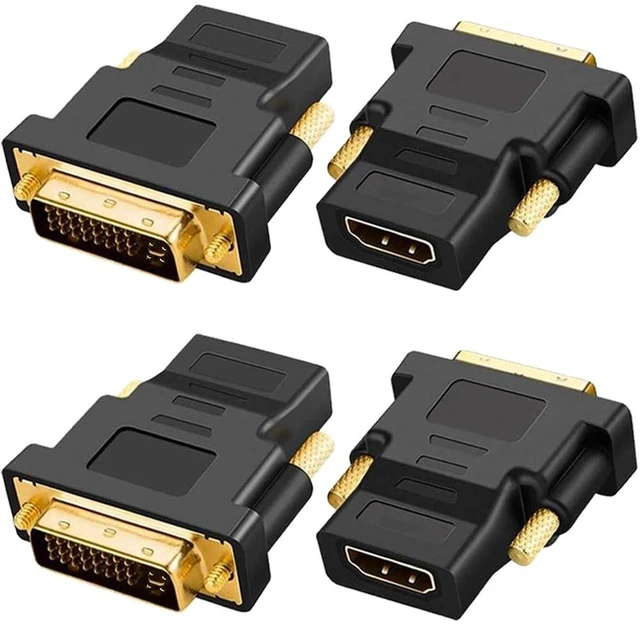 Main image of Gold-Plated HDMI to DVI Adapter Bi-Directional DVI Male (24 + 5) to HDMI Female Converter Adapter for Projector HDTV PC TV for PS3 for PS4 (4 Pack)