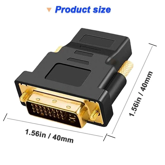 Alt view image 2 of 7 - Gold-Plated HDMI to DVI Adapter Bi-Directional DVI Male (24 + 5) to HDMI Female Converter Adapter for Projector HDTV PC TV for PS3 for PS4 (4 Pack)