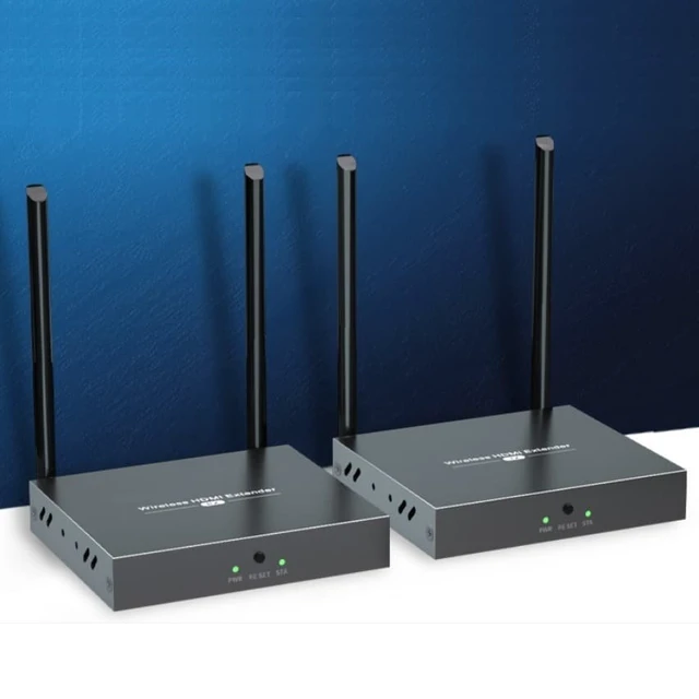 Alt view image 2 of 7 - Up to 656Ft, H.264 Wireless HDMI Video Extender with Local Pass-through 1080P@60Hz HDMI Loop-out Transmitter Receiver Kit 200m Extension with IR remote