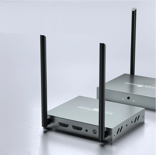 Alt view image 4 of 7 - Up to 656Ft, H.264 Wireless HDMI Video Extender with Local Pass-through 1080P@60Hz HDMI Loop-out Transmitter Receiver Kit 200m Extension with IR remote