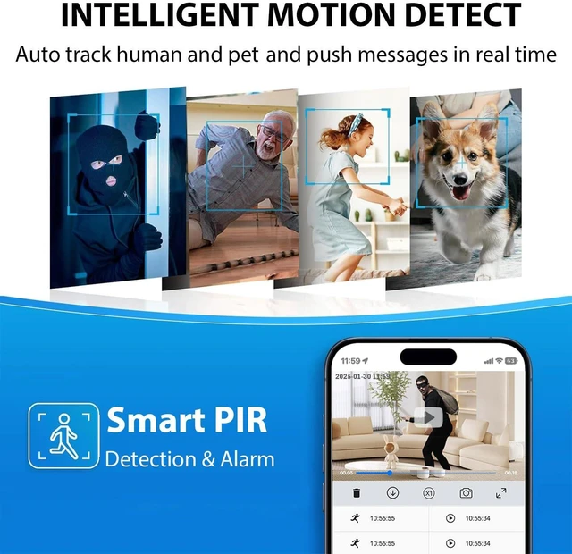 Alt view image 12 of 12 - Hidden Camera, 1080P Wireless Mini Camera Indoor Nanny Cam for Home Security, 60-days Battery Life, Auto Night Vision, Motion Detection/Smart Alerts, Live Remote Viewing for Pet/Baby and Home Safety