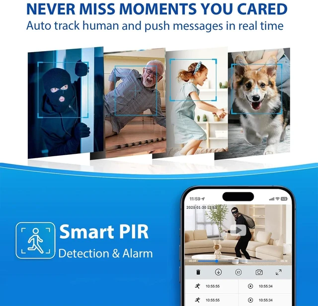 Alt view image 11 of 12 - Mini Hidden Camera, 1080P Small Nanny Cam for Home Security, 90 Days Battery Life, Auto Night Vision, Magnetic Installation, PIR Motion Detection with Alerts,Cloud Storage & Local SD Card Replay