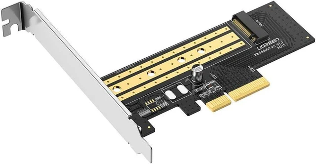 Main image of UGREEN M.2 PCIe NVME or PCIe AHCI SSD to PCIe 3.0 X4 X8 X16 Adapter Card, Support M-Key or M+B Key PCIe NVMe SSD 2280 2260 2242 2230 Size, Include Install Screwdriver and Screws