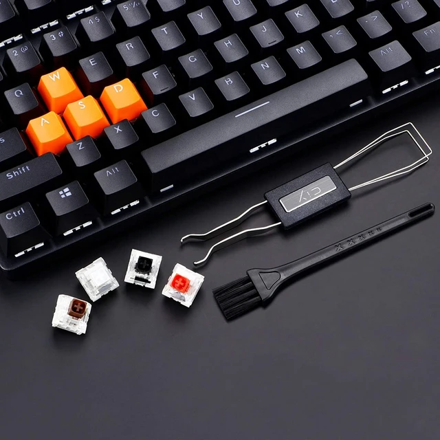 Alt view image 5 of 6 - Keycap Puller Switch Puller Stainless Steel Keycap Removal Tool with 2 Pcs Keyboard Cleaning Brush for Mechanical Keyboard