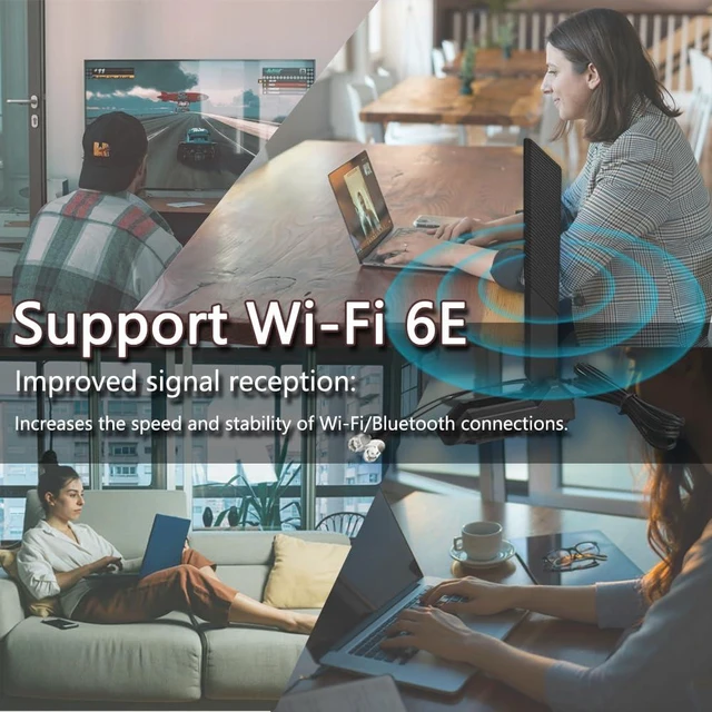 Alt view image 13 of 14 - WiFi 6E Antenna for ASUS ROG Strix X570-E X570-PRO Gaming Z690-PLUS B550-A B450-F B650-A B650E-F Z690-F Z790-F Z790-A Z690-A Z790-E Z790-I Z690-E Gaming/ROG Strix B550-F Gaming/Prime B550-PLUS