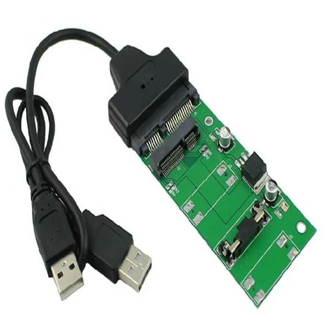 Main image of 1.8"SSD mSATA to SATA adapter card 7+15pin + SATA to USB2.0 cable MSATA to USB2.0 cable