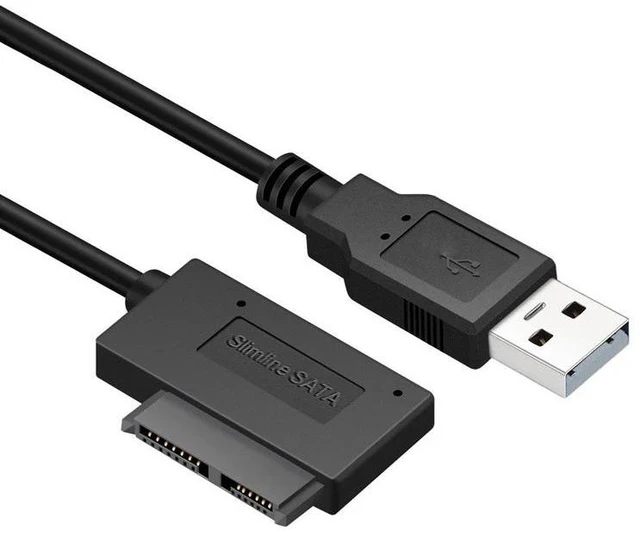 Alt view image 3 of 5 - 2020 PC 35CM 6P 7P CD DVD Rom SATA To USB 2.0 Converter For PC Laptop Notebook Slimline Sata 13 Pin USB Adapter Drive Cable