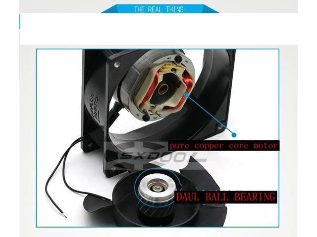Alt view image 3 of 3 - Speed regulation 12CM double ball durable 220V 240V cabinet soldering smoke smoke exhaust mute AC cooling fan 12038 SUNON DP200A P/N: 2123HBL pure copper core