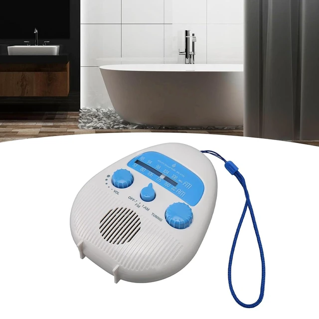 Alt view image 6 of 7 - Shower Radio, AM FM Radio, Portable ABS Bathroom Radio Built in Speaker Battery Operated Shower Radio