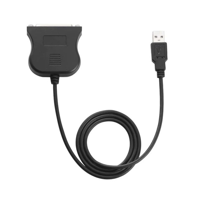 Alt view image 6 of 6 - Black Bi-directional Parallel Interface Communication USB to 25 Pin DB25 Parallel Printer Cable Adapter Cord Converter