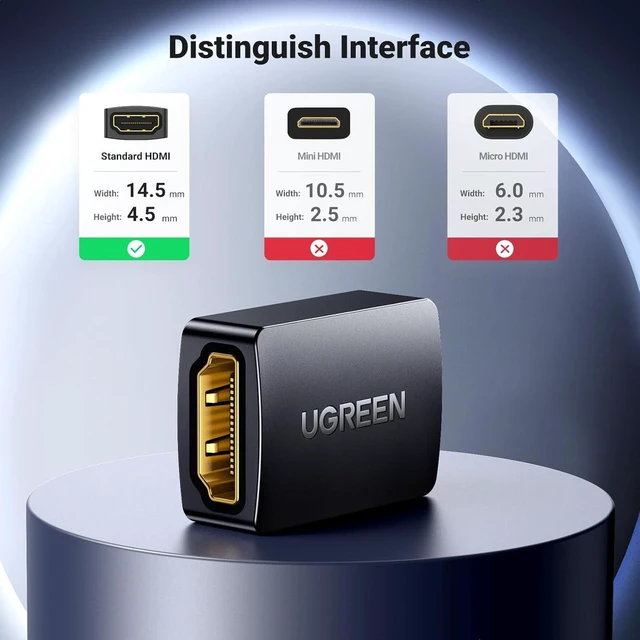 Alt view image 7 of 7 - HDMI Coupler 2 Pack 4K@60Hz HDMI Female to Female Adapter HDMI 2.0 Extender for HDMI Cables 3D HDMI Connector Compatible with HDTV TV Stick Chromecast Nintendo Switch Xbox PS5/4 Laptop PC