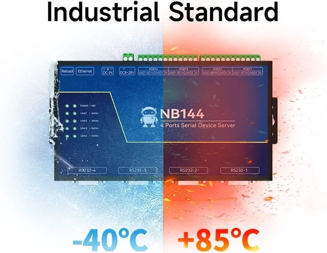 Alt view image 6 of 7 - 4 Channel Serial Server RS485 RS232 RS422 to Ethnernet NB144S TCP UDP MQTT HTTP Modbus TCP- RTU Gateway Watchdog