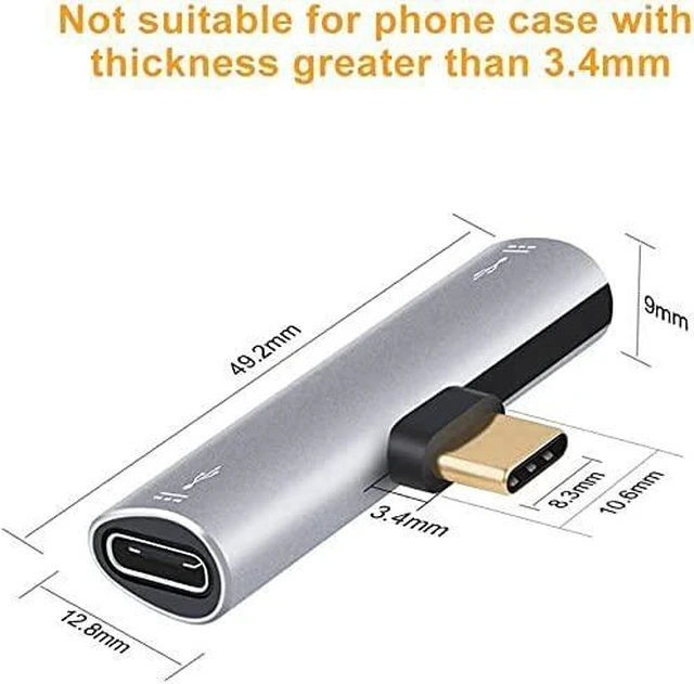 Alt view image 6 of 7 - USB Type C Splitter, CableCreation 2-in-1 USB C Audio and PD 60W Fast Charging, Compatible with New iPad Pro, MacBook Air, Galaxy Note 10, S9, S10, S20, S21 Ultra, Pixel 2 3 XL, Aluminum Gray