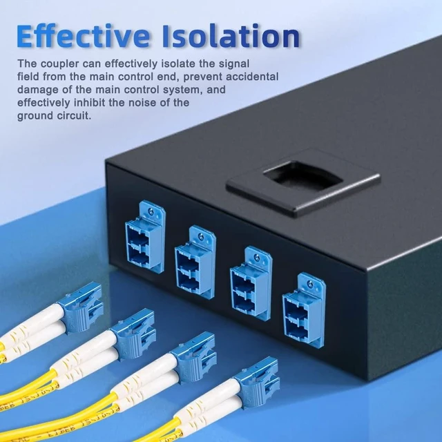 Alt view image 2 of 5 - GwliUni 50Pcs LC-UPC to LC-UPC Couplers, Duplex Fiber Optical Adapters Cable Connectors with Panel Mounting Wing