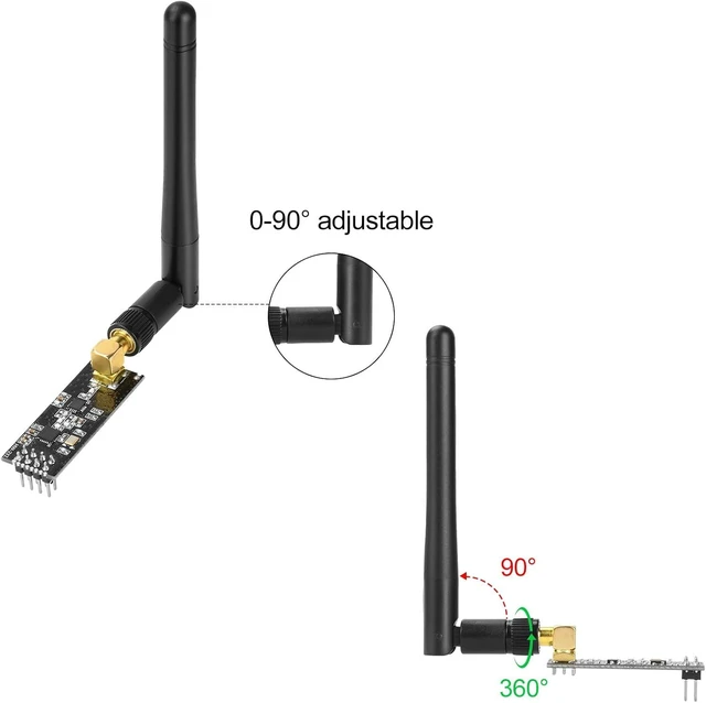 Alt view image 2 of 7 - 3PCS NRF24L01+PA+LNA Module with SMA 2.4 GHz 1100m+3PCS nrf24 8 Pin Socket Breakout Adapters Compatible