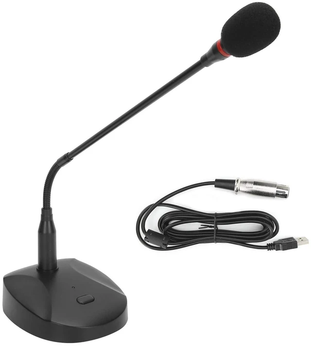 Main image of USB Computer Microphone, Gooseneck Condenser Microphone Wired Microphone Podium Microphones Desktop Paging Mic Corded Voice Mic for Meetings Lectures