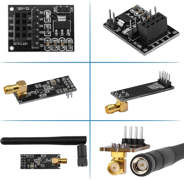 Alt view image 4 of 7 - 3PCS NRF24L01+PA+LNA Module with SMA 2.4 GHz 1100m+3PCS nrf24 8 Pin Socket Breakout Adapters Compatible