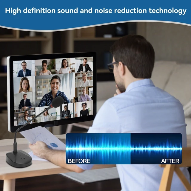 Alt view image 2 of 5 - USB Computer Microphone, Gooseneck Condenser Microphone Wired Microphone Podium Microphones Desktop Paging Mic Corded Voice Mic for Meetings Lectures