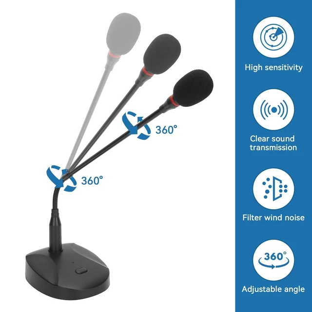 Alt view image 4 of 5 - USB Computer Microphone, Gooseneck Condenser Microphone Wired Microphone Podium Microphones Desktop Paging Mic Corded Voice Mic for Meetings Lectures
