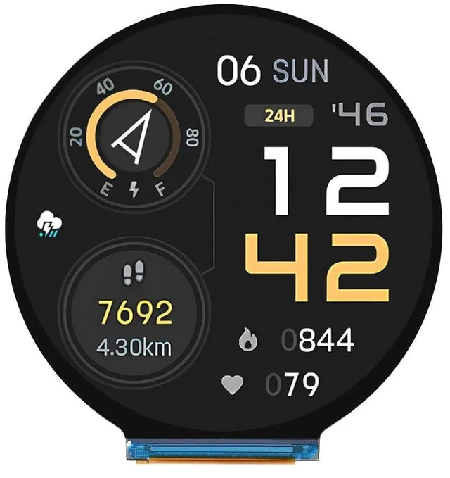 Main image of ESP32-S3 2.8inch Round Display Development Board,480×480 Resolution 2.8I2C LCD RGB Display Supports GPIO, UART and I2C Interfaces,Supports WiFi & Bluetooth