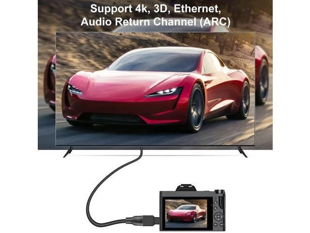 Alt view image 2 of 6 - 2 Pack Gold-Plated Micro HDMI Male to HDMI Female Adapter, 4K 3D ARC Ethernet Supported Micro HDMI to HDMI Converter for Camera Laptop Smartphone