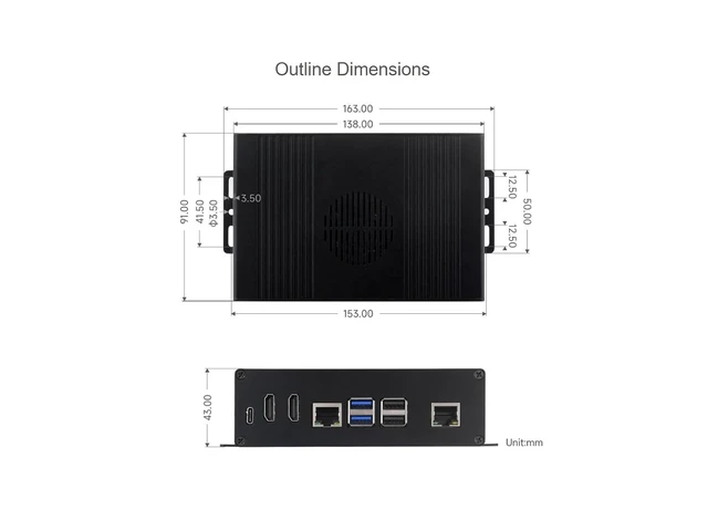 Alt view image 7 of 7 - Multi-Functional All-in-one Mini-Computer Kit Designed for Raspberry Pi 5,Aluminum Alloy Case+Pi5 HDMI and Type-C Adapter+PCIe to Gigabit ETH Adapter