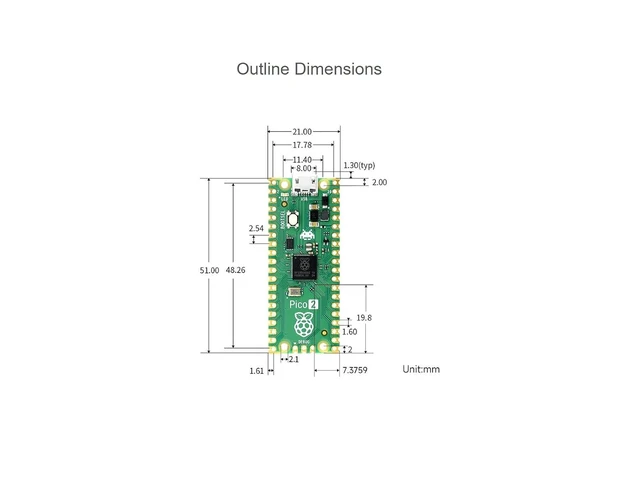 Alt view image 7 of 7 - Pre-soldered Raspberry Pi Pico 2 Microcontroller Mini Development Board with Header,Based on Official RP2350 Chip,Dual-core & Dual-Architecture Design