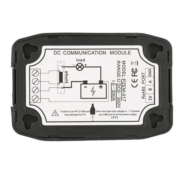 Alt view image 4 of 7 - RS485 ModbusRTU DC Power Meter | Precision Machined DC Energy Monitor Module for Voltage Current Consumption with 50A 100A 200A 300A Shunt (PZEM-017)