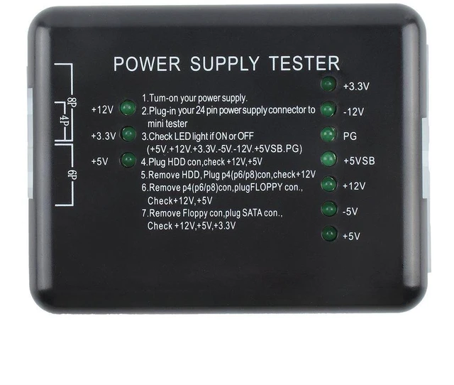 Main image of PC Power Supply Tester ATX Power Supply Diagnostic Tool, Computer PSU Tester, Digital LCD Display for Voltage Testing, PC Power Checker for Desktop Power Supplies