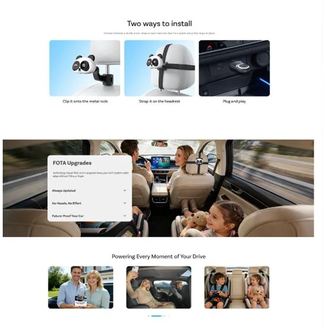 Alt view image 5 of 5 - Wireless CarPlay Portable Wireless Car Baby Care CarPlay Adapter, Car Camera Rear Seat Baby Monitor, Plug and Play In-Car Infant Monitoring Display for Back Seat Compatible