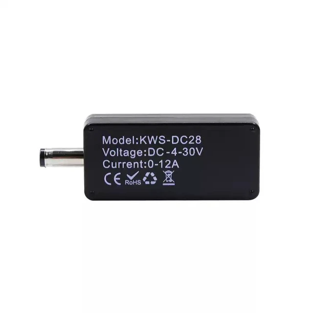 Alt view image 5 of 5 - KWS-DC28 DC Power Meter 0-12A Current Range, 4-30V, 5525 Jack, 0.96" HD Screen, Voltage/Current/Power/Capacity Test