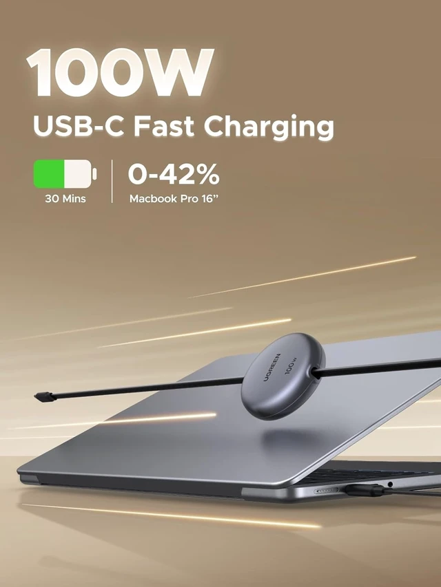 Alt view image 2 of 7 - 100W Nexode Retractable USB C Cable Type C Cord USB C Charger Cable for iPhone 17/16/15 MacBook Pro/Air Galaxy S25/S24/S23 iPad Pro/Air Pixel 10/9 Switch AirPods Black 3.3FT