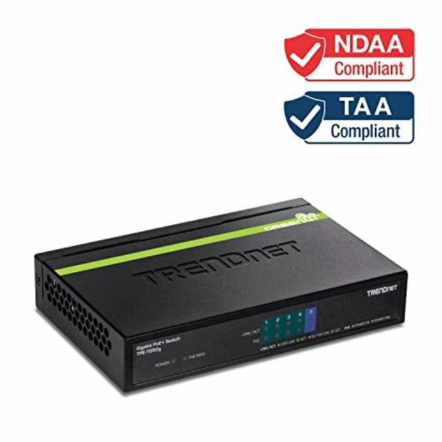 Alt view image 2 of 5 - TRENDnet 5-Port Gigabit PoE+ Switch, 31 W PoE Budget, 10 Gbps Switching Capacity, Plug & Play, Ethernet Network Switch, Data & Power through Ethernet to PoE Access Points and IP Cameras, Full & Half D