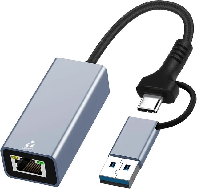 Main image of USB C to Ethernet Adapter USB 3.0 to RJ45 Gigabit LAN 1000 Mbps Wired Network USB to Ethernet Adapter for Laptops/Tablet Compatible with Windows XP MAC OS Linux Vista 7 8 10 11